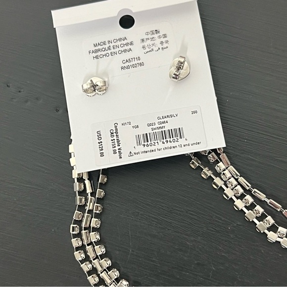 Kate Spade Shimmy Fringe Earrings, Silver NWT - Picture 3 of 4